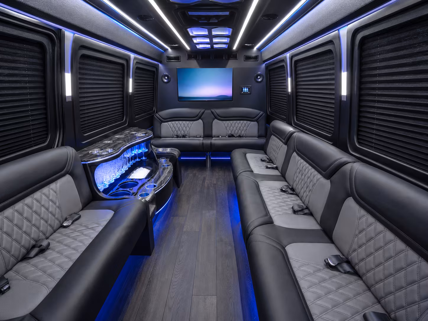 brownsville 40 passenger party bus interior