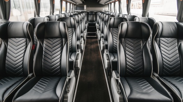 50 passenger charter bus inside corpus christi