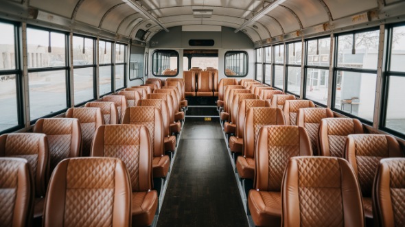 brownsville school bus rental interior